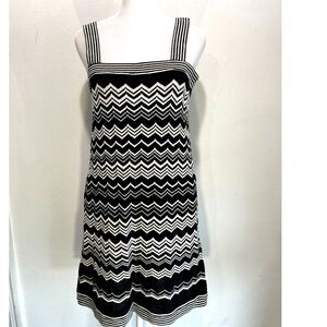 Missoni for target knitted dress babydoll black white chevron women S